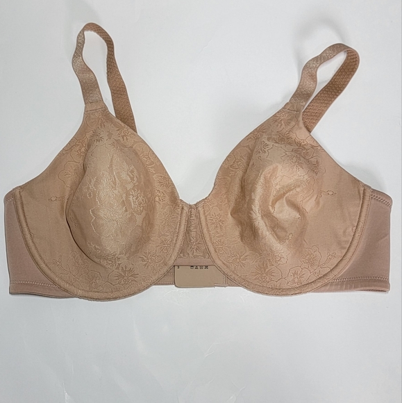 Vanity Fair Beige Underwired Beauty Back Minimizer  Bra/Size 42D. - Picture 2 of 9
